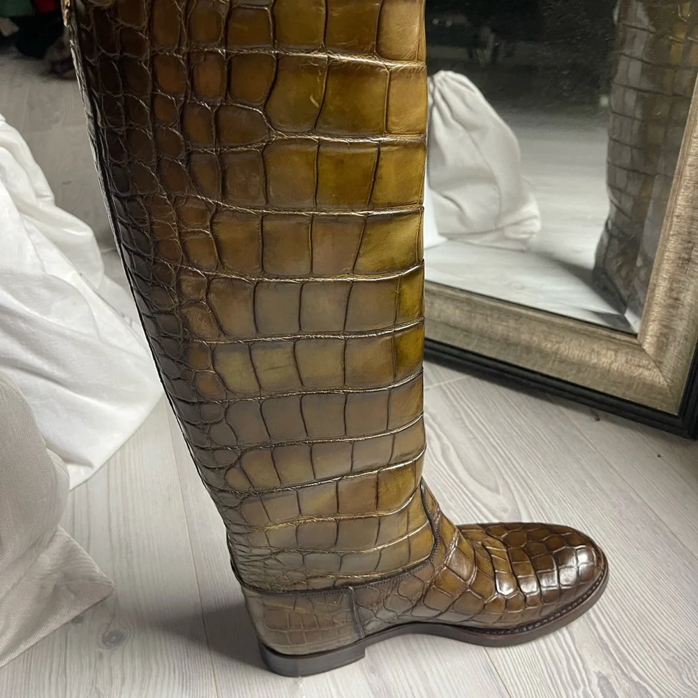Gucci Alligator leather riding boots 8,5-9 - Picture 2 of 15